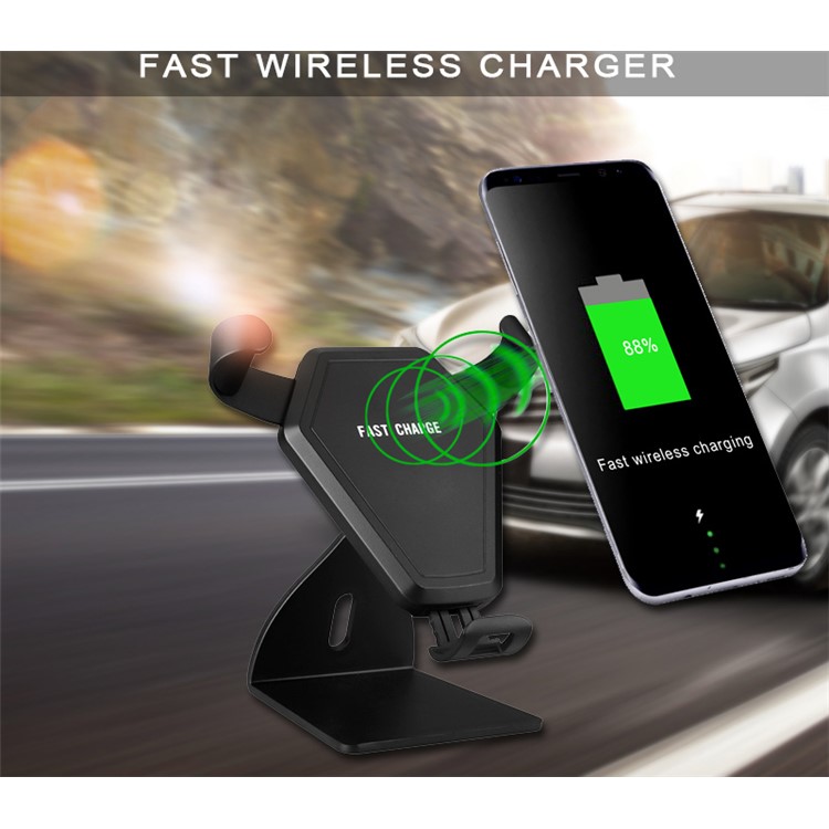 N5-2 Qi Wireless Charging Gravity Air Vent Car Mount Smartphone Holder-16