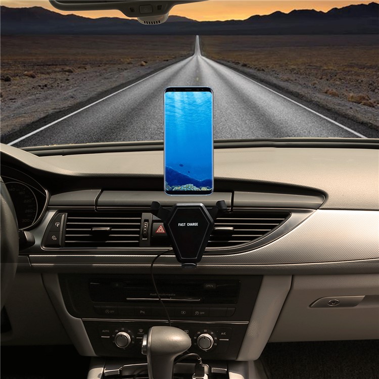 N5-2 Qi Wireless Charging Gravity Air Vent Car Mount Smartphone Holder-2