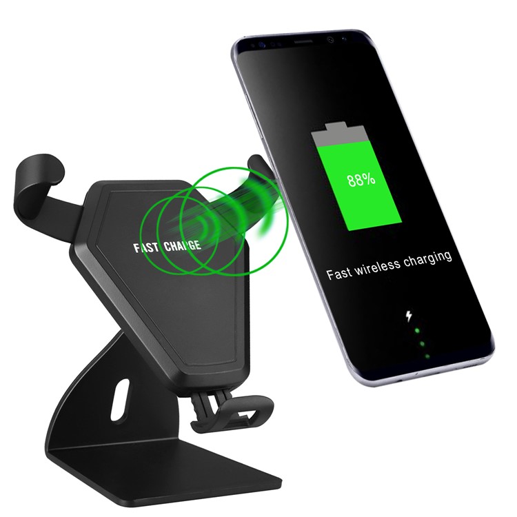 N5-2 Qi Wireless Charging Gravity Air Vent Car Mount Smartphone Holder-5