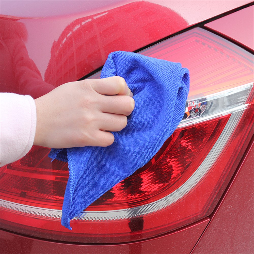 10Pcs/Set Soft Absorbent Wash Cloth Car Auto Care Microfiber Cleaning Towels, Size: 30x30cm - Blue-3