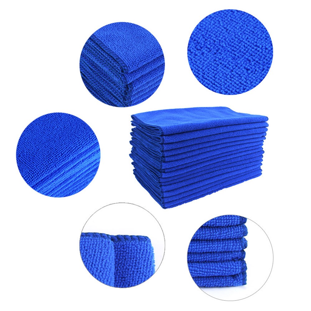 10Pcs/Set Soft Absorbent Wash Cloth Car Auto Care Microfiber Cleaning Towels, Size: 30x30cm - Blue-4