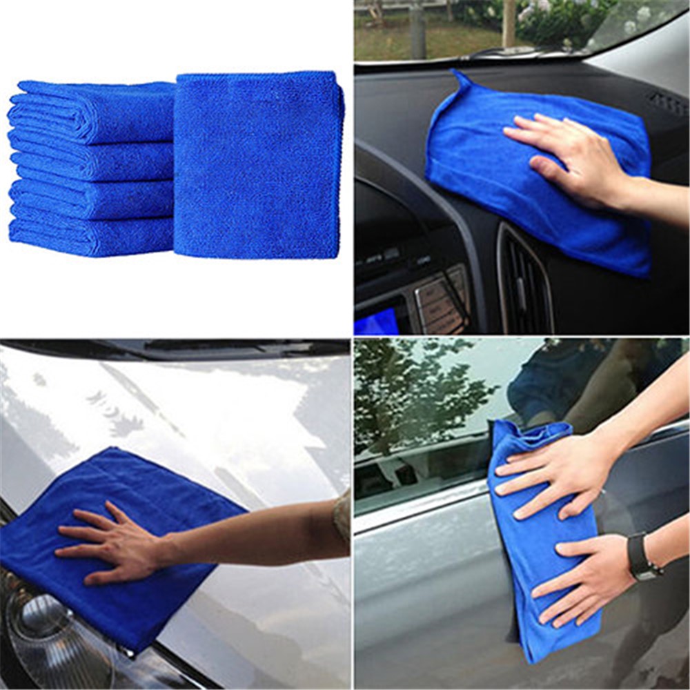 10Pcs/Set Soft Absorbent Wash Cloth Car Auto Care Microfiber Cleaning Towels, Size: 30x30cm - Blue-5
