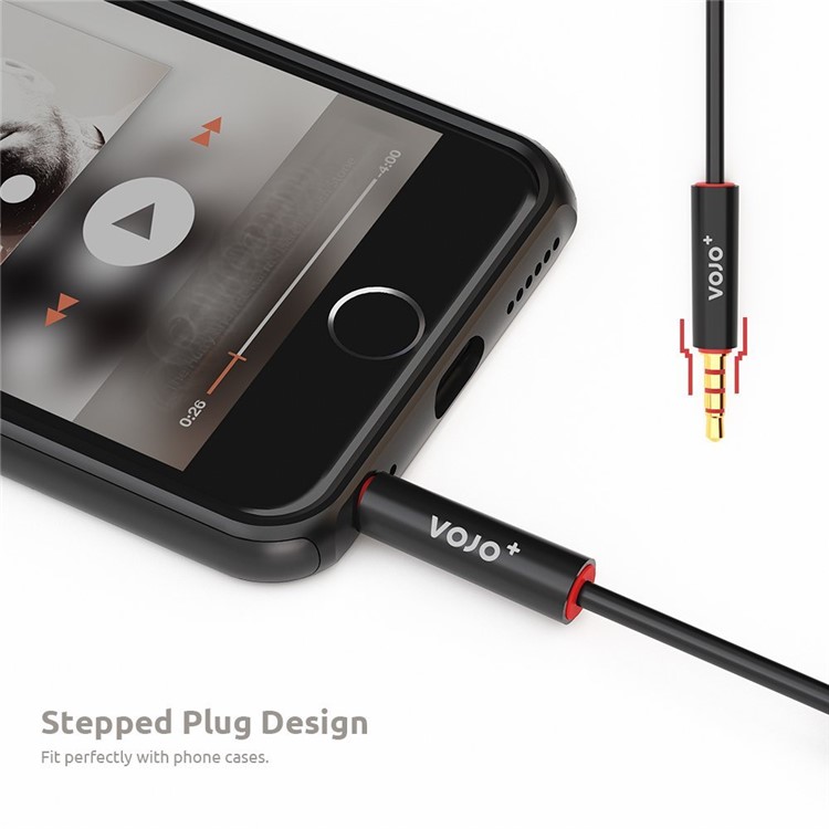 VOJO HOTLINE 3.5mm Auxiliary Audio Coiled Cable with Microphone for Car - Black-5