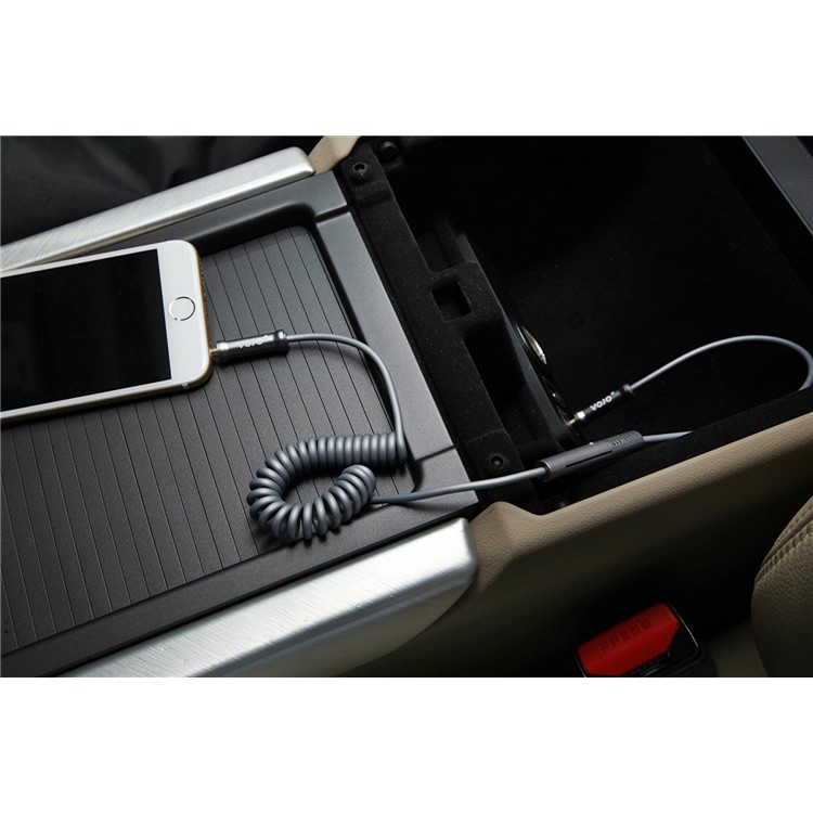 VOJO HOTLINE 3.5mm Auxiliary Audio Coiled Cord with Microphone for Car - Grey-7