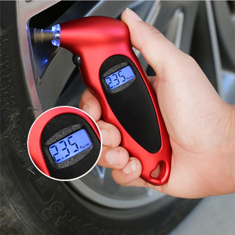 Car Motorcycle Bike Mini Tire Gauge 0-150PSI with Digital LCD Screen - Red-12