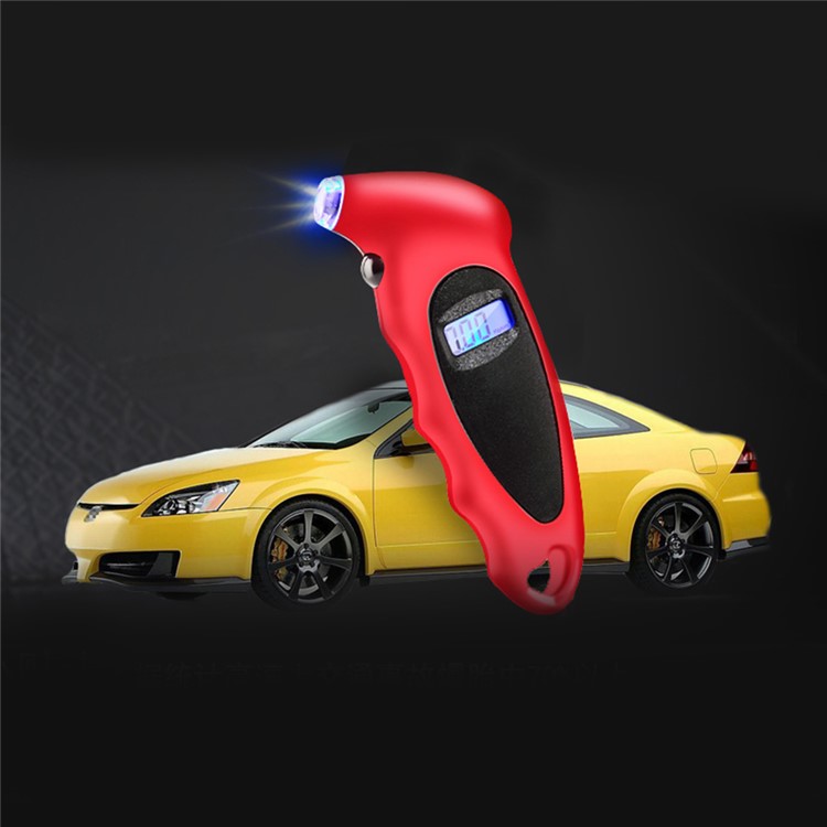 Car Motorcycle Bike Mini Tire Gauge 0-150PSI with Digital LCD Screen - Red-13