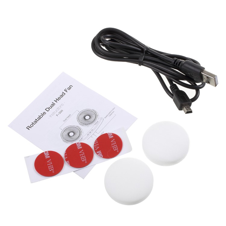F300 Car Mount Dual Head Fan 360 Degree Rotation 3-Speed Aromatherapy USB Powered Cooling Fan-13