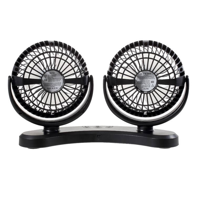 F300 Car Mount Dual Head Fan 360 Degree Rotation 3-Speed Aromatherapy USB Powered Cooling Fan-3