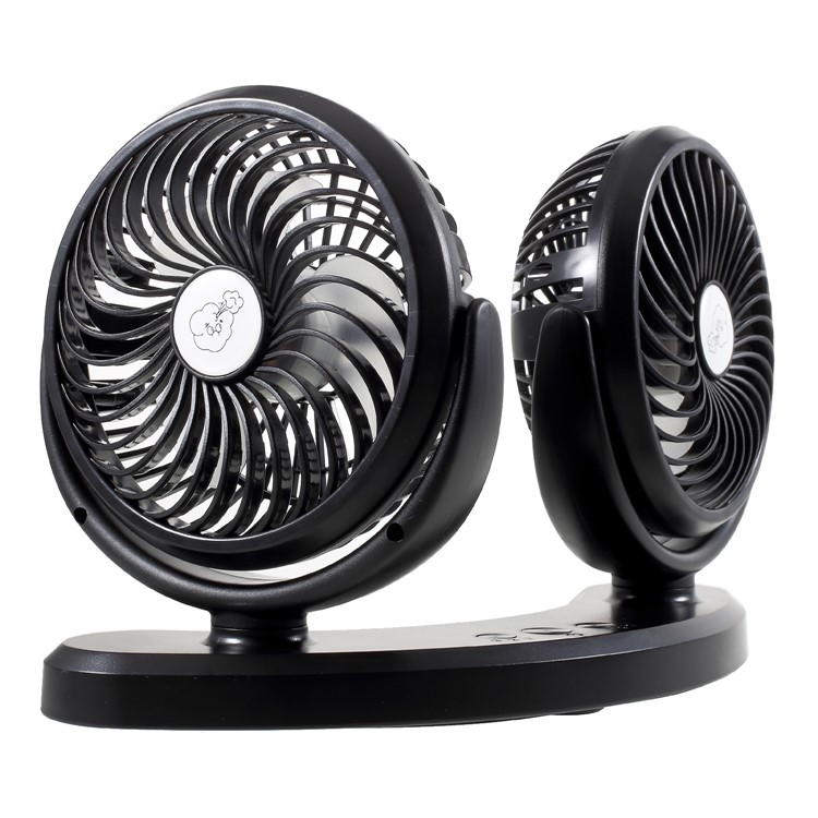 F300 Car Mount Dual Head Fan 360 Degree Rotation 3-Speed Aromatherapy USB Powered Cooling Fan-4