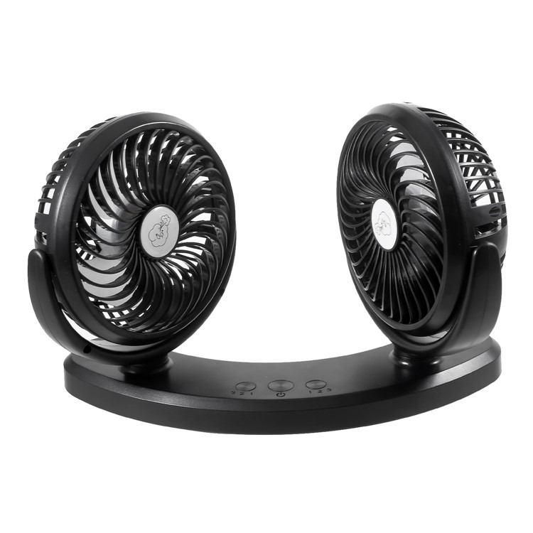 F300 Car Mount Dual Head Fan 360 Degree Rotation 3-Speed Aromatherapy USB Powered Cooling Fan-6