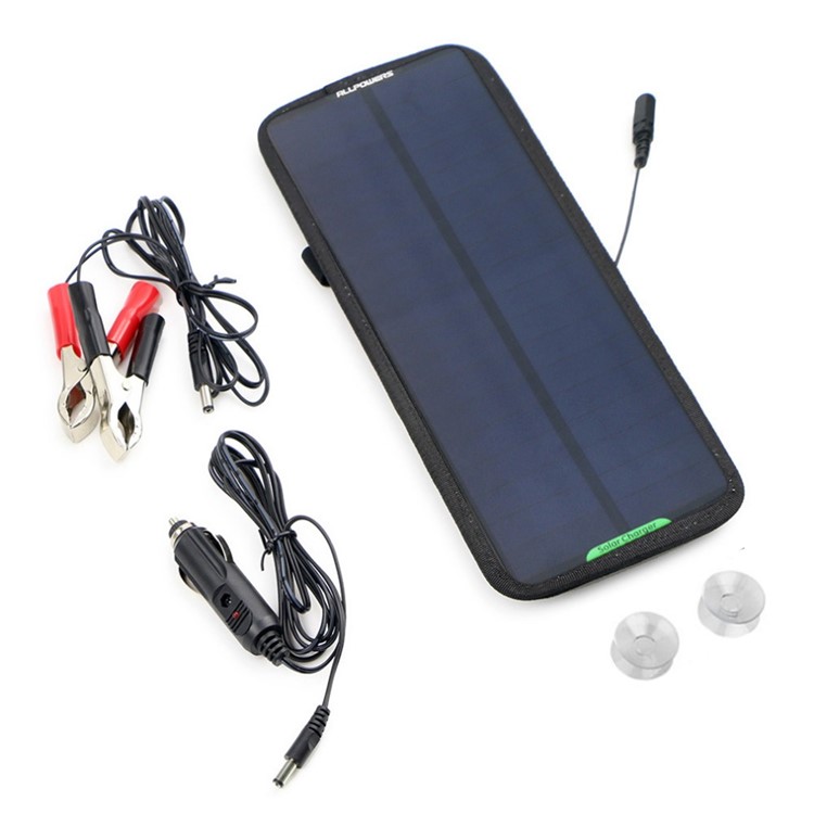 Smart 12V 5W Solar Panel Car Battery Backup Charger Bundle with