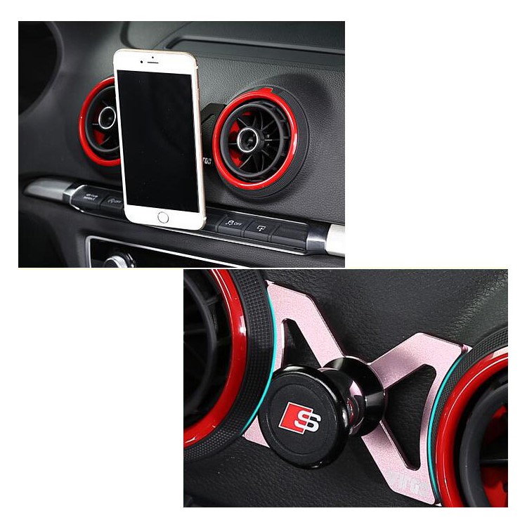 Car Air Outlet Mount 360-Degree Rotary Phone Holder for Audi A3/S3 Year 2012 Before - Black-3