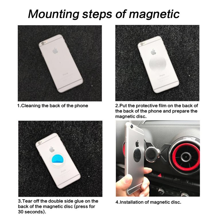 Car Air Outlet Mount 360-Degree Rotary Phone Holder for Audi A3/S3 Year 2012 Before - Black-4