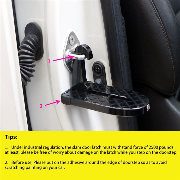 MOKI Car Doorstep Vehicle Hooked on U Shaped Slam Latch Doorstep with Safety Hammer-6