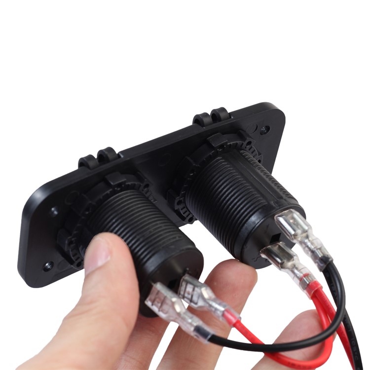 Double Ports Motorcycle Car Cigarette Lighter Socket Waterproof Power Charger Plug Modified Parts-2