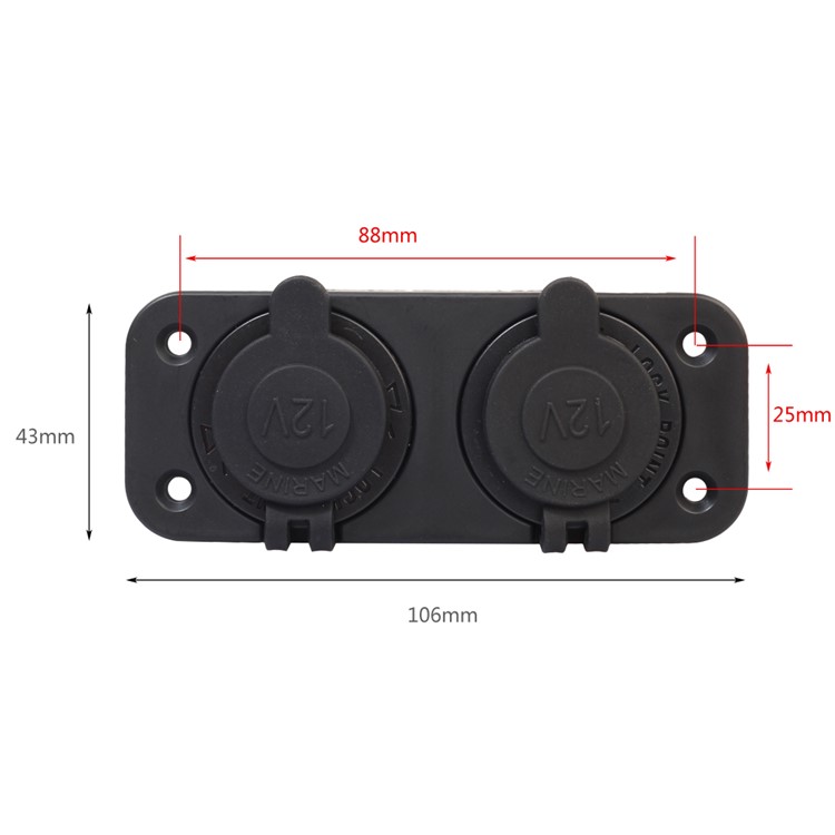 Double Ports Motorcycle Car Cigarette Lighter Socket Waterproof Power Charger Plug Modified Parts-3