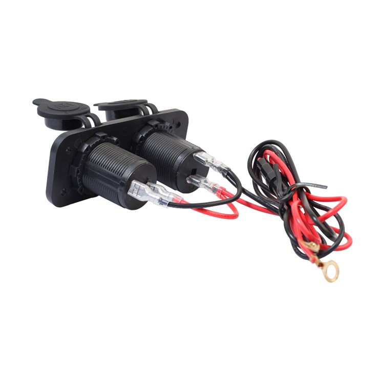 Double Ports Motorcycle Car Cigarette Lighter Socket Waterproof Power Charger Plug Modified Parts-5