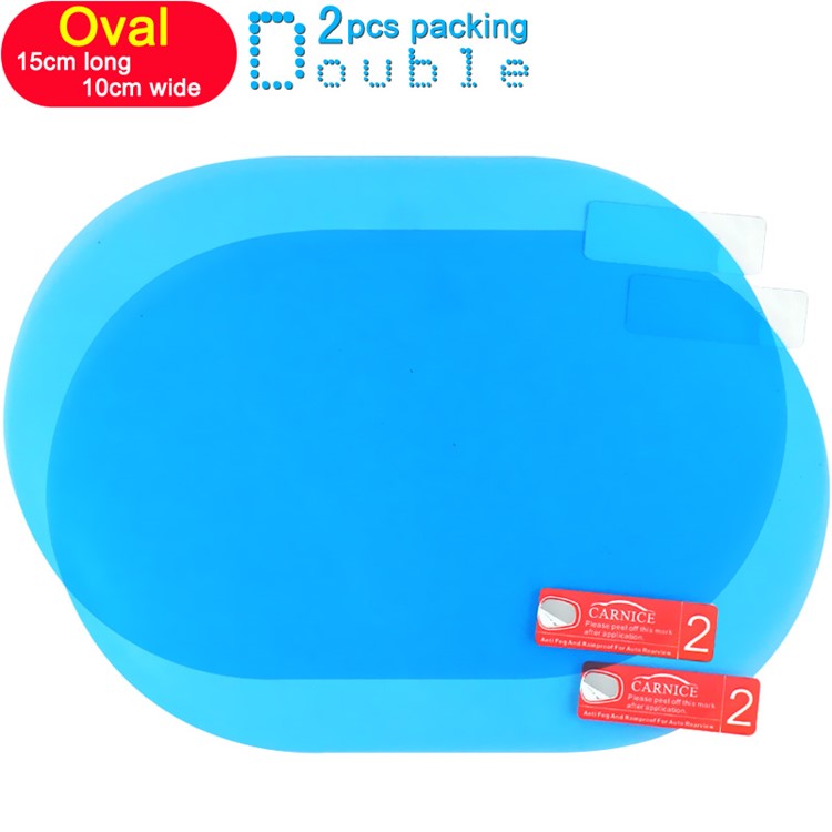 2Pcs/Set IMAK Oval Shape Rain-proof Car Rearview Mirror Film Anti-fog Anti-Glare Protective Film - Size: 15 x 10cm-3