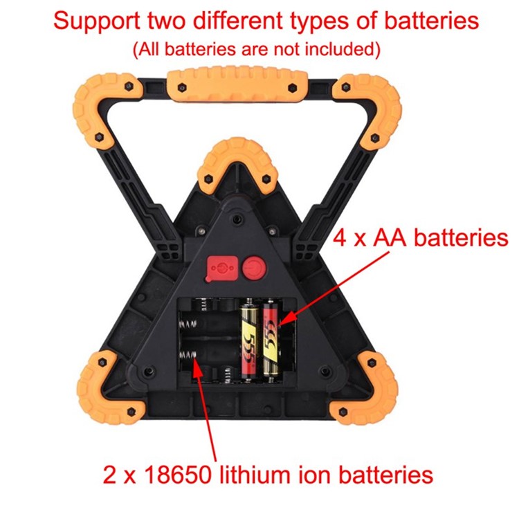W838 Triangle Car Repair Working Lamp Warning Traffic Light 1600LM 4 Modes-4