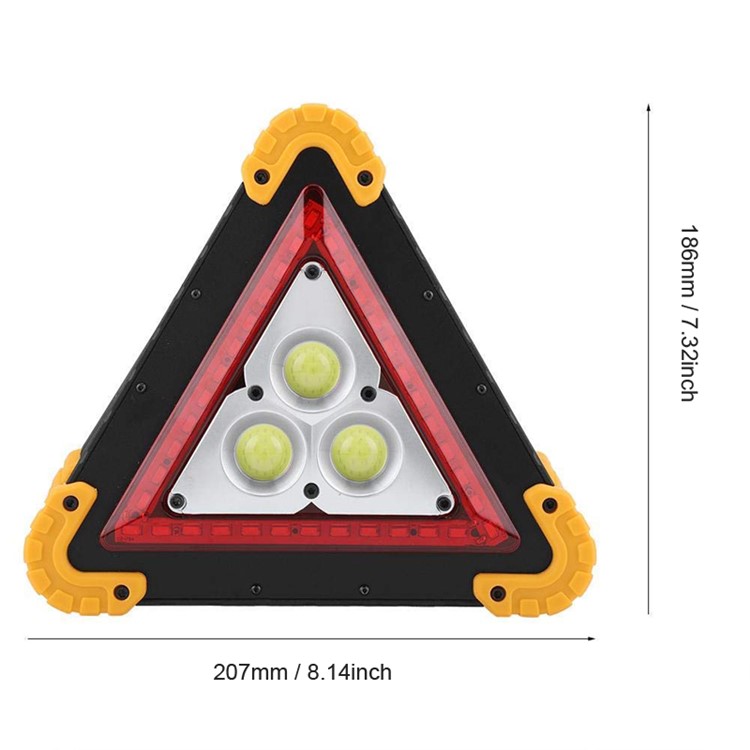 W838 Triangle Car Repair Working Lamp Warning Traffic Light 1600LM 4 Modes-5