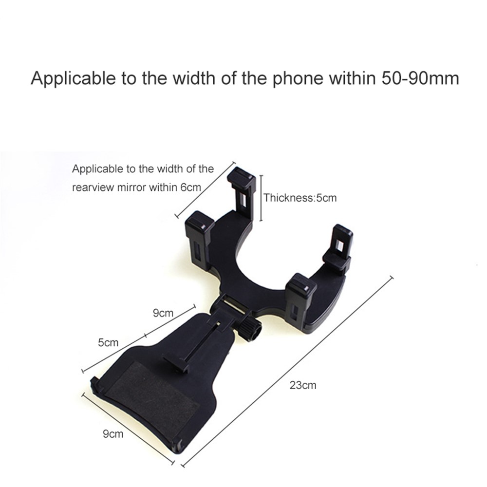 Universal Car Rearview Mirror Phone Holder Mount 360-Degree for iPhone Samsung Huawei GPS Smartphones-4