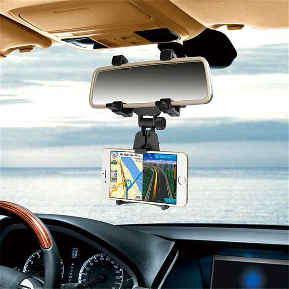 Universal Car Rearview Mirror Phone Holder Mount 360-Degree for iPhone Samsung Huawei GPS Smartphones-6