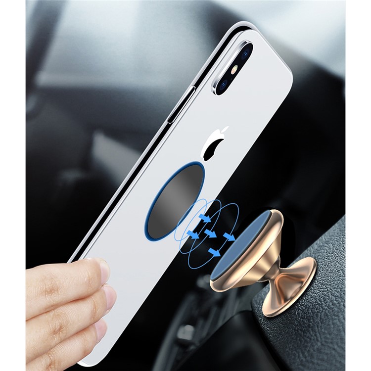 X-LEVEL Magnetic Phone Holder Car Mount for with 3M Strong Sticker iPhone Samsung, etc - Gold-4