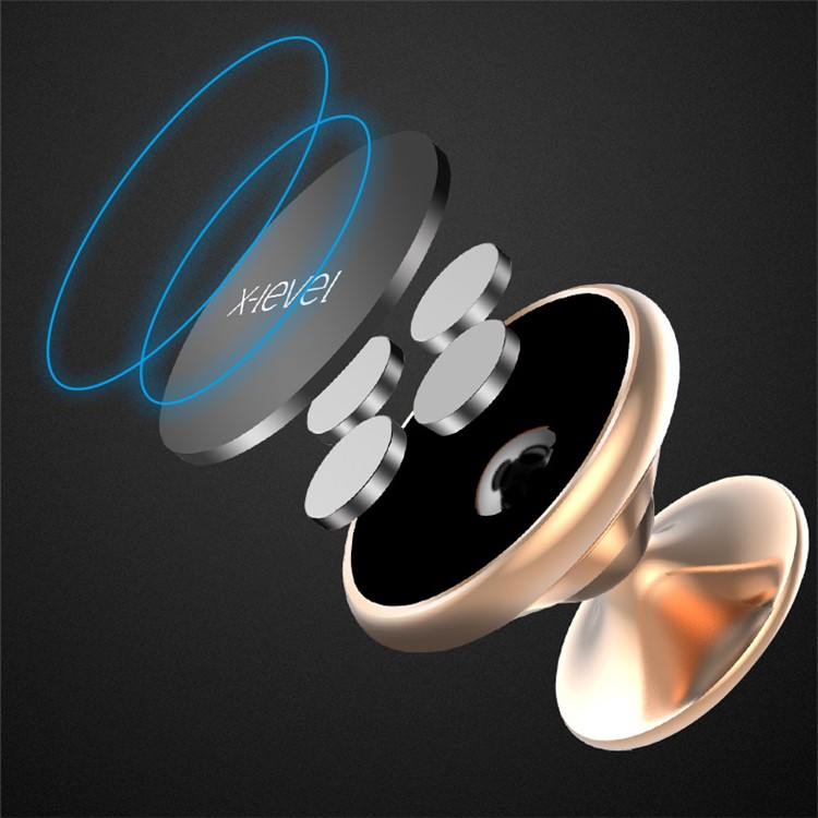 X-LEVEL Magnetic Phone Holder Car Mount for with 3M Strong Sticker iPhone Samsung, etc - Gold-9