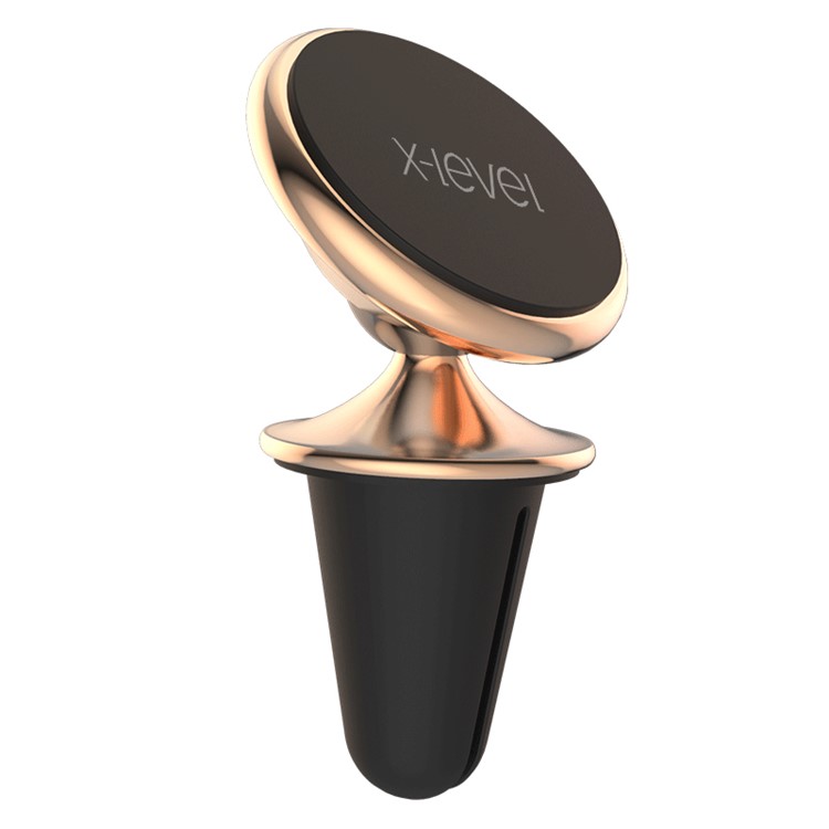 X-LEVEL Magnetic Air Outlet Phone Holder Car Mount Stand for iPhone Samsung, etc - Gold-2