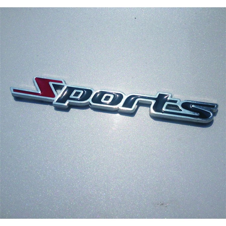 Metal Sports Car Sticker Decal Badge Car Decoration, Size: 11 x 1.5cm-1