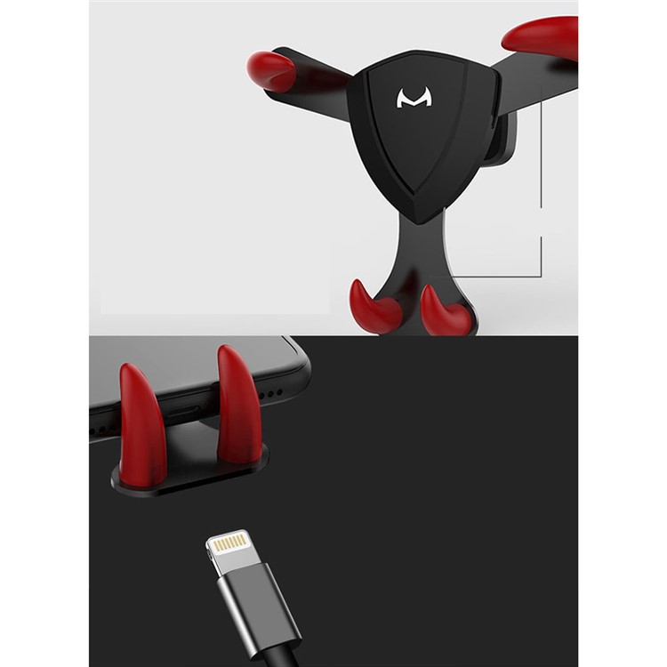 Triangle Construction Car Air Outlet Mount 360-Degree Rotary Phone Holder for Audi A3/S3 - Black / Red-2