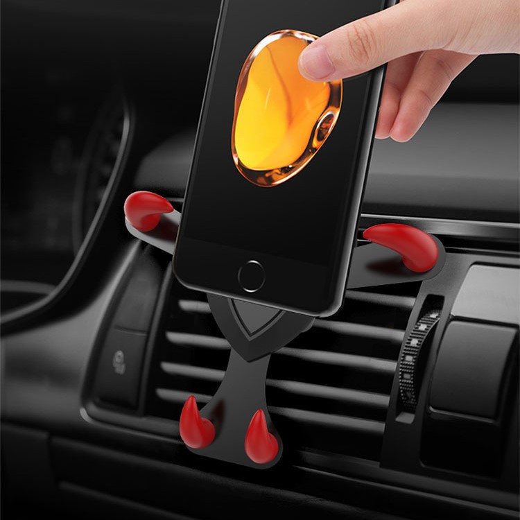 Triangle Construction Car Air Outlet Mount 360-Degree Rotary Phone Holder for Audi A3/S3  - Black / Red-5