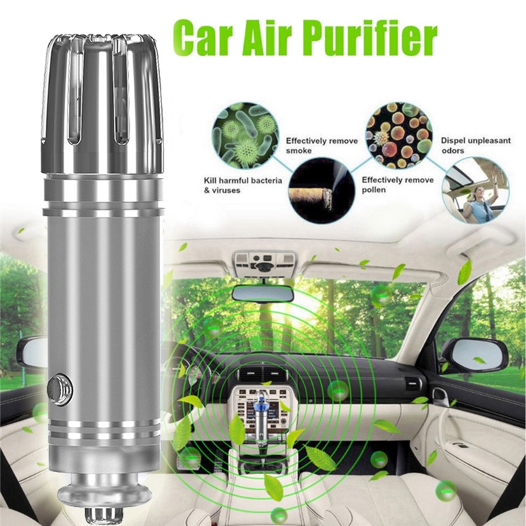 Mini Ionic Air Purifier Freshener Auto Car Fresh Air Anion Ionic Purifier - Silver-3