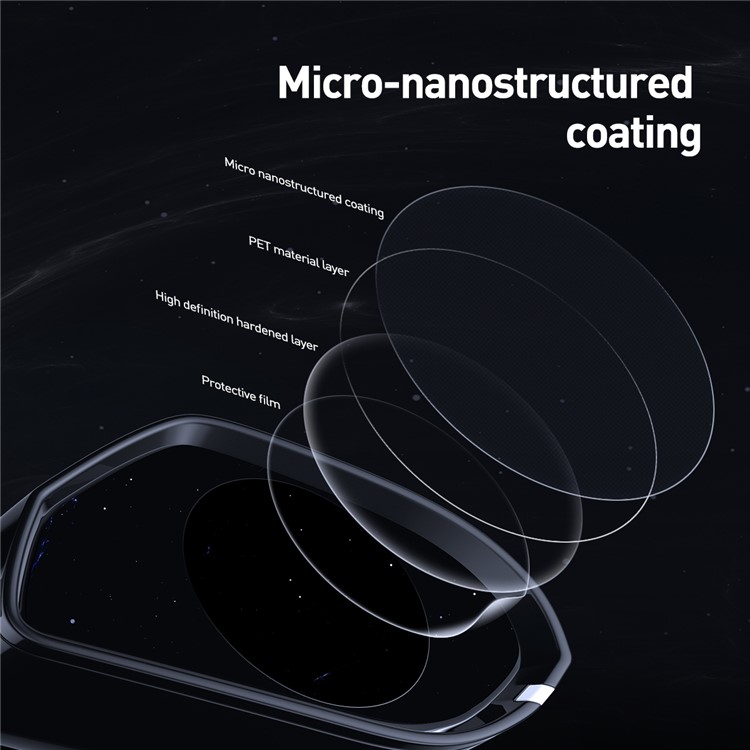 2 Teile / Paket BASEUS Runde Form Auto Rückspiegel Film Anti-fog Regendicht Anti-glare Film - Transparent / Größe: 80x80mm-8