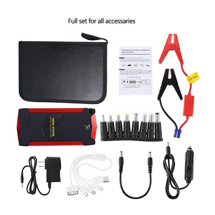 JXIANG JX19 High-Power Automobile Emergency Mobile Power Supply Kits 4USB 4-LED with Emergency Hammer - Red/UK Plug-18