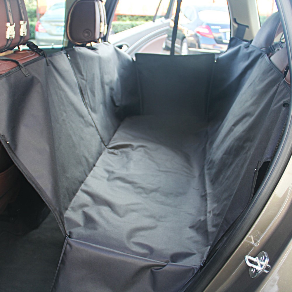 Oxford Fabric Double Layer Car Backseat Pad Waterproof Pet Cover - Black-1