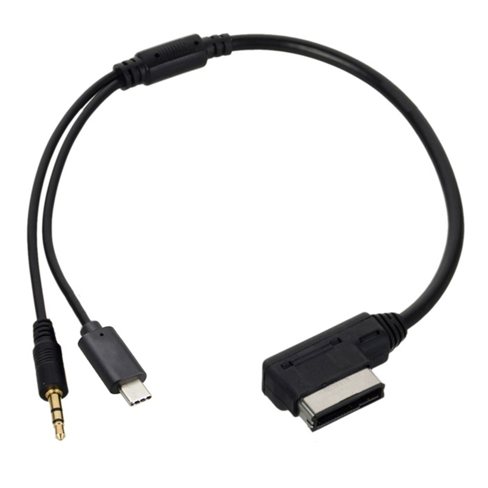 Media In AMI MDI to 3.5mm Audio & Type C Adapter Cable for Car VW AUDI 2014 A4 A6 Q5 Q7-2