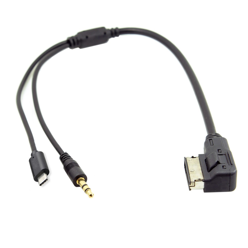 Media In AMI MDI to 3.5mm Audio & Type C Adapter Cable for Car VW AUDI 2014 A4 A6 Q5 Q7-3