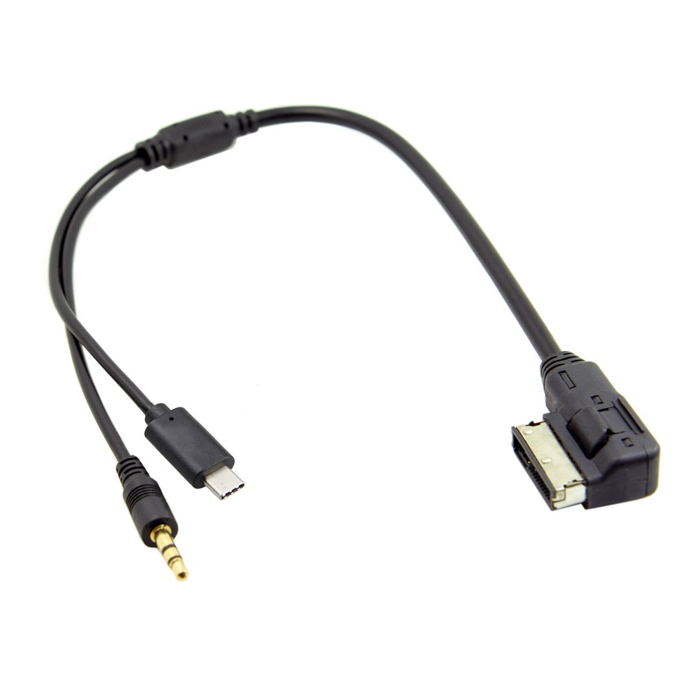 Media In AMI MDI to 3.5mm Audio & Type C Adapter Cable for Car VW AUDI 2014 A4 A6 Q5 Q7-5