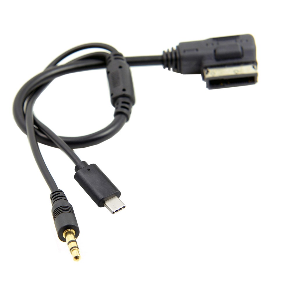 Media In AMI MDI to 3.5mm Audio & Type C Adapter Cable for Car VW AUDI 2014 A4 A6 Q5 Q7-6