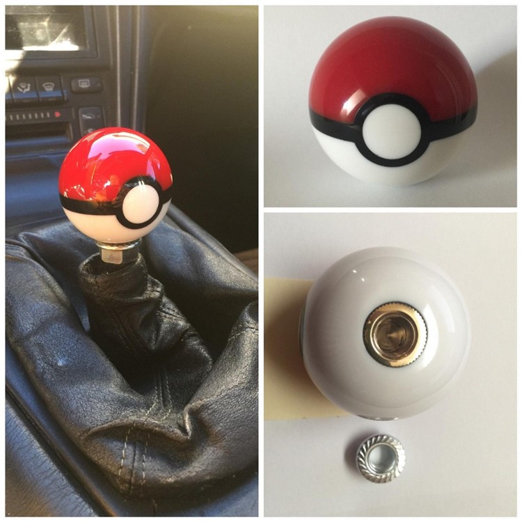 Round Pokemon Pokeball Manual Stick Shift Lever Gear Shift Knob - M12x1.25-2