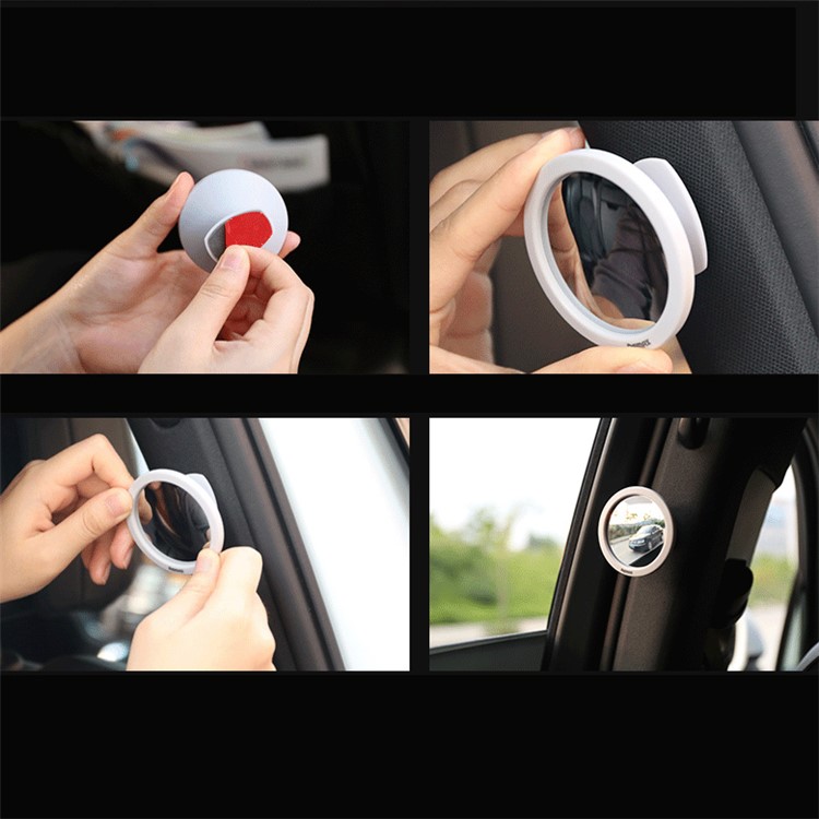REMAX RT-C04 Car Safety Assistant Rear View Mirror Rotary Back View Mirror - Black-6