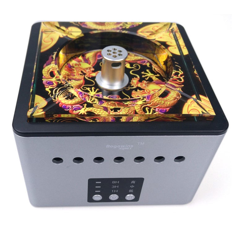 BOGOWINS Ashtray Air Purifier Battery Operated for Car Home Office - Silver / Dragons-13