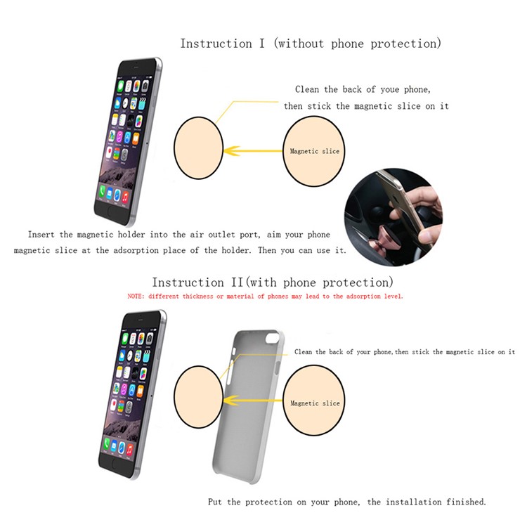 BEAUTY-CAR Universal Magnetic Car Air Vent Mount Phone Holder for iPhone 7 / 7 Plus Etc. - Rose Gold / Black-10