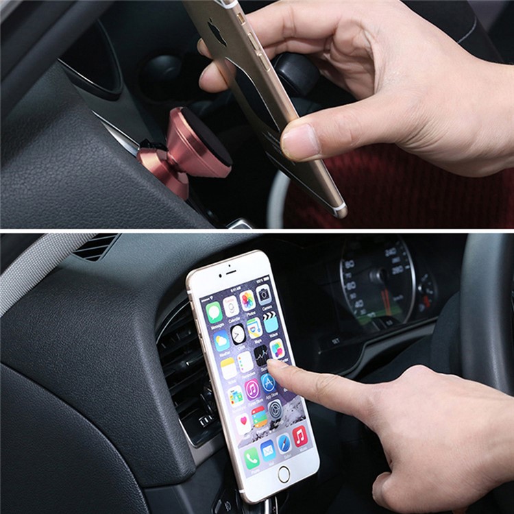 BEAUTY-CAR Universal Magnetic Car Air Vent Mount Phone Holder for iPhone 7 / 7 Plus Etc. - Rose Gold / Black-2