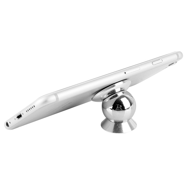 Mini Universal 360-Degree Rotary Magnetic Car Mount Kit for iPhone Samsung Phones - Silver-4