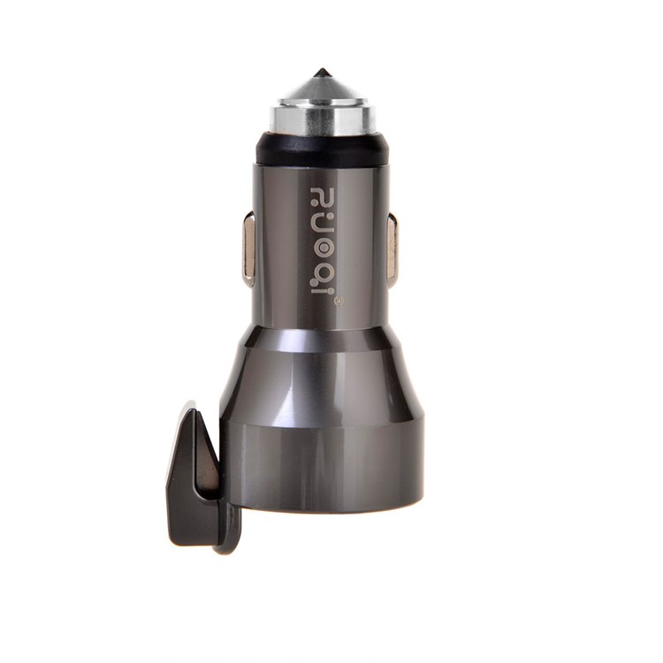 ZUOQI 2 Ports USB Metal Car Charger + Tungsten Steel Safety Hammer + Seat Belt Cutter-3