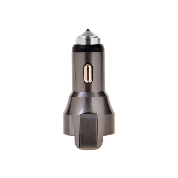 ZUOQI 2 Ports USB Metal Car Charger + Tungsten Steel Safety Hammer + Seat Belt Cutter-4