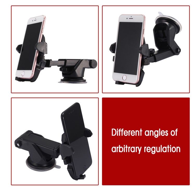 Suction Cup Car Windshield Mount Holder with Telescopic Arm for iPhone 7 Plus, Width: 55-85mm-3
