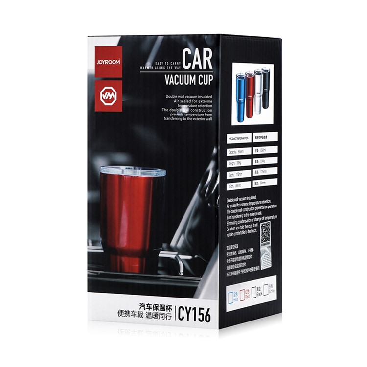 JOYROOM CY156 650ML Double Wall Vacuum Insulated Tumbler Car Cup Water Coffee Mug - Black-5